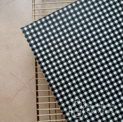 Gingham Black Icing Sheet