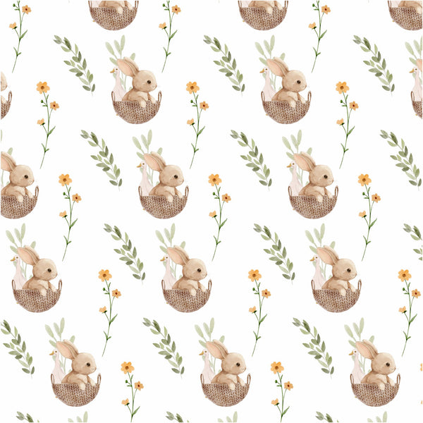 Bunny in Basket Pattern Edible Icing Sheet