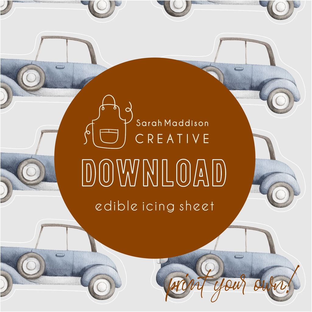 DIGITAL Classic Cars Icing Sheet Download