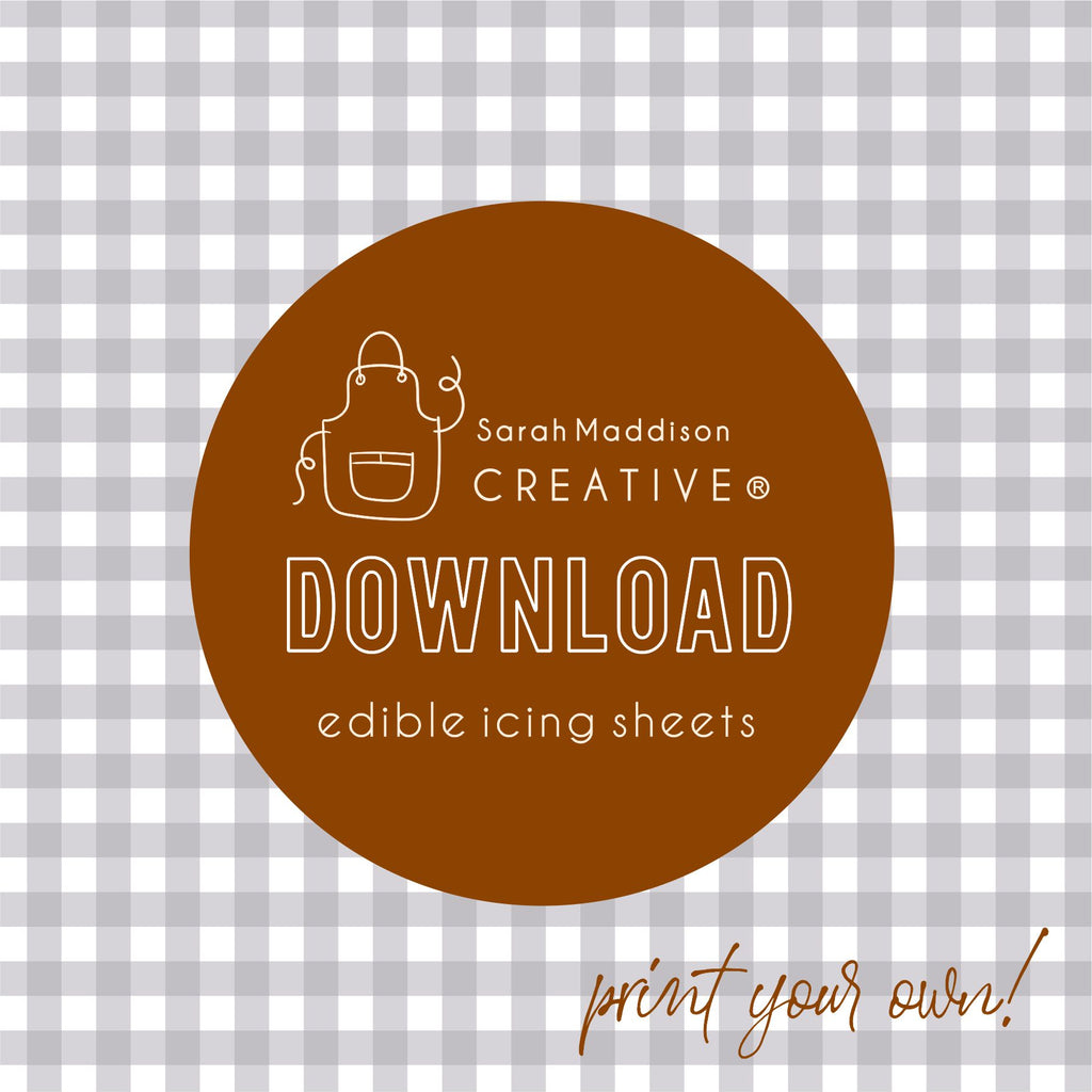 DIGITAL Grey Gingham Icing Sheet Download