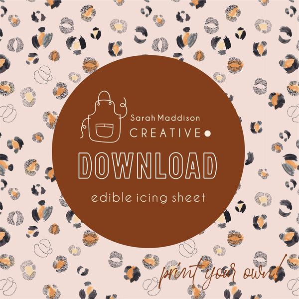 DIGITAL Blush Leopard Icing Sheet Download