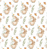 Tea cup Bunny Pattern Edible Icing Sheet