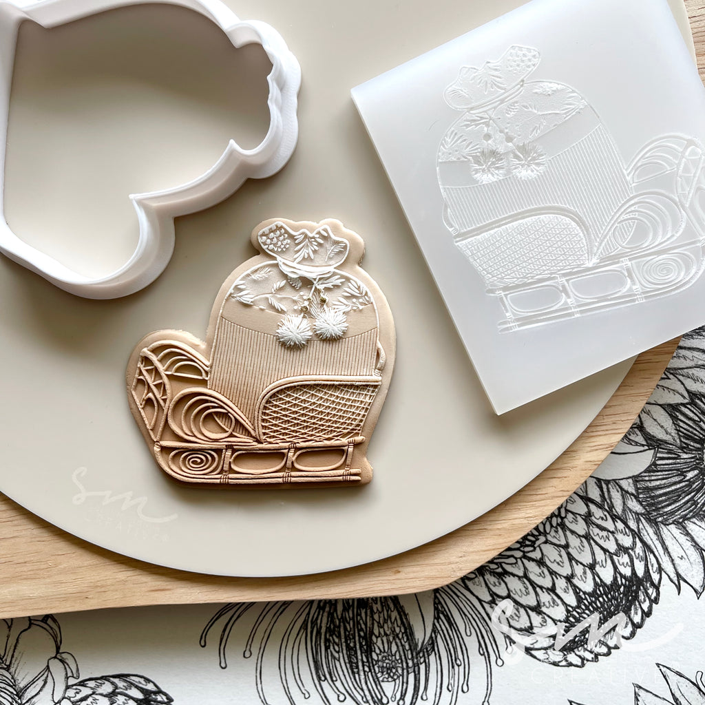 Santa Sleigh Cookie Stamp with Cutter
