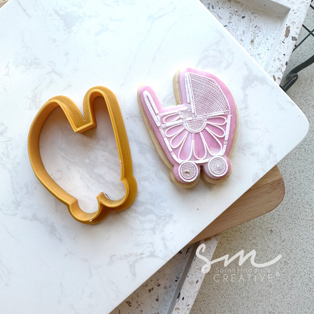 Small Rattan Pram Cookie  Cutter ONLY