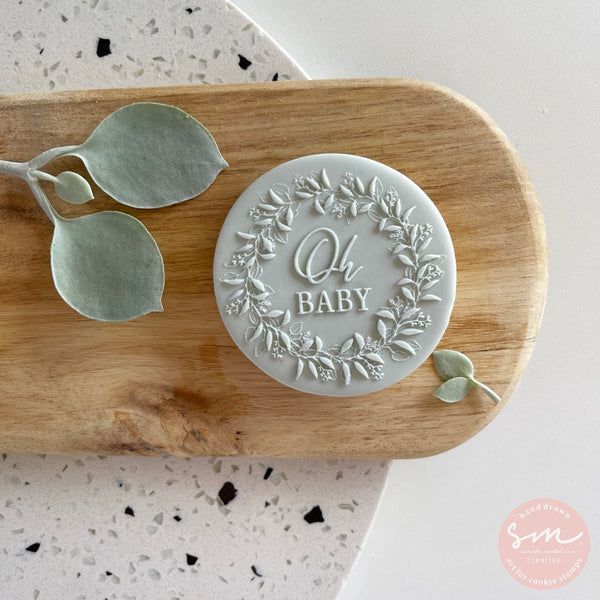 Oh Baby Wreath Cookie Stamp