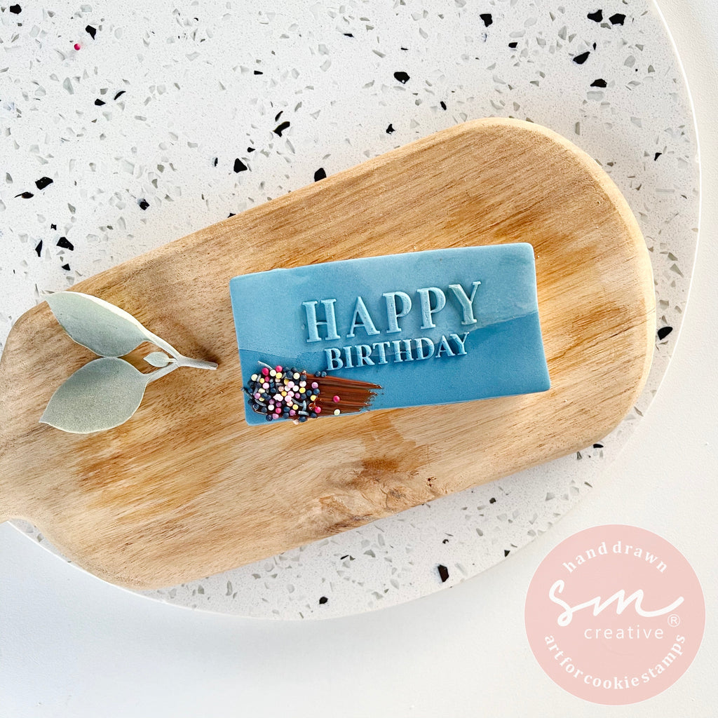 Happy Birthday Cookie Stamp Serif