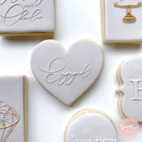 Engaged Script Cookie Stamp