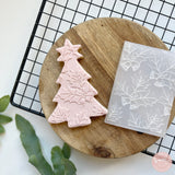 Bells and Holly Pattern Cookie Stamp
