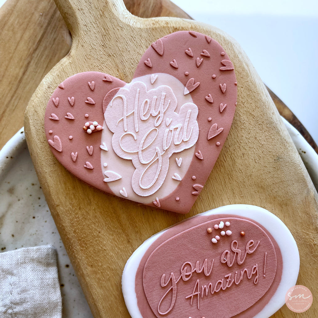 Hey Girl Pattern Cookie Stamp